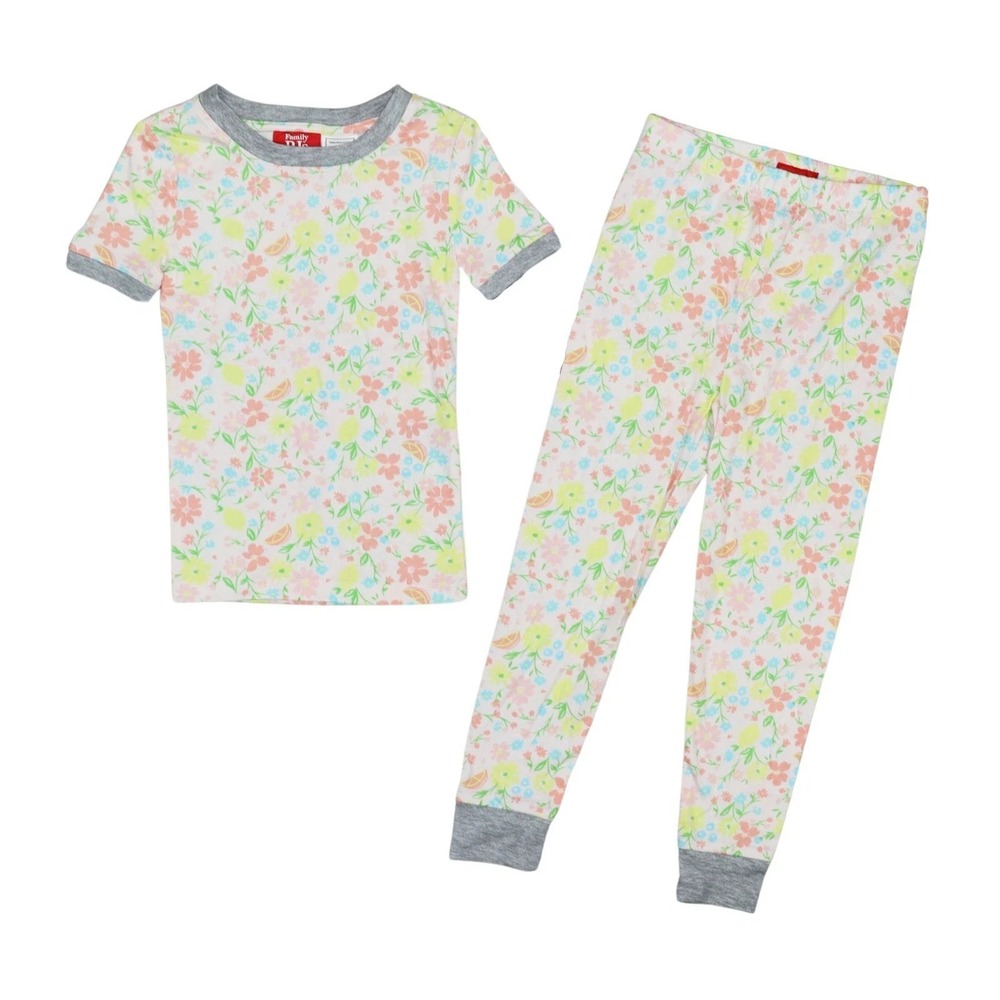 Family PJs Floral Fruits 2-Piece Baby & Toddler 100% Cotton Pajama Set Size 4T